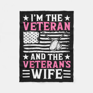 Female Veteran And Veterans Wife Women Veteran Mom Fleece Blanket
