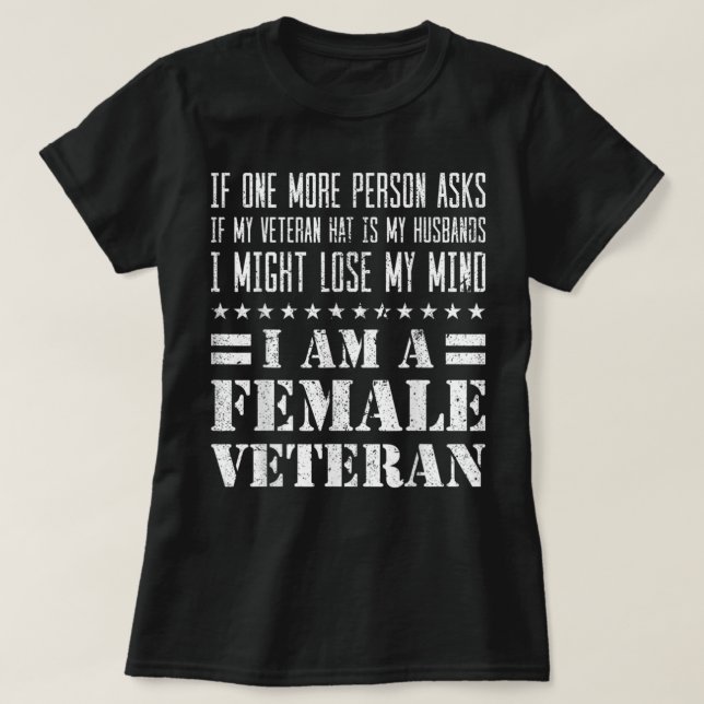 Female Veteran Husband Hat Veterans Day Gift Shirt (Design Front)