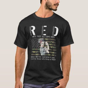 Female Veteran Support All Us Veterans Red Friday  T-Shirt