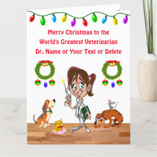 Female Veterinarian Christmas Card PERSONALIZED