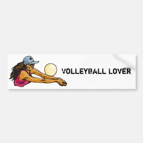 Female Volleyball Player Bumper Sticker