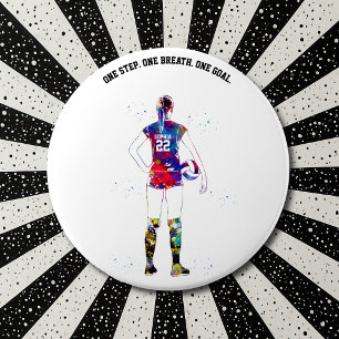 Female Volleyball Player Button