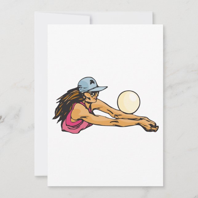 Female Volleyball Player Invitation (Front)