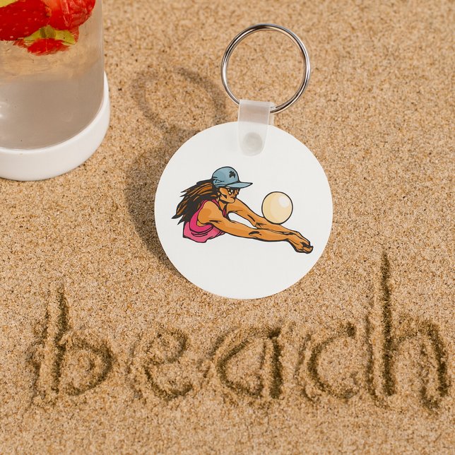 Female Volleyball Player Keychain (Creator Uploaded)
