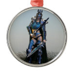Female Warrior Metal Ornament