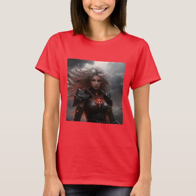 female warrior thunder and lightning T-Shirt (Front)
