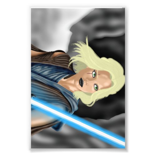 Female Warrior with Lightsaber Photo Print