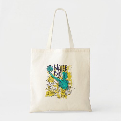 Female water polo player tote bag