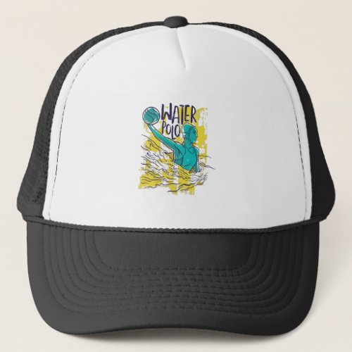 Female water polo player trucker hat