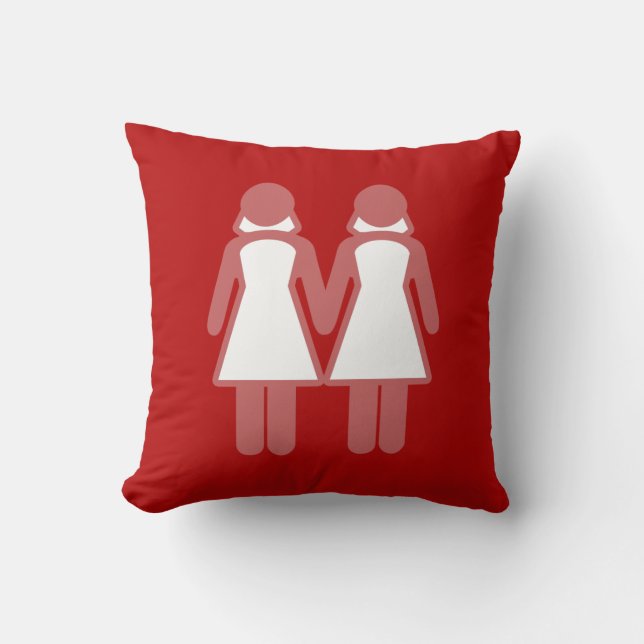 FEMALE WEDDING FIGURES red -.png Throw Pillow (Front)
