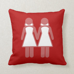 FEMALE WEDDING FIGURES red -.png Throw Pillow