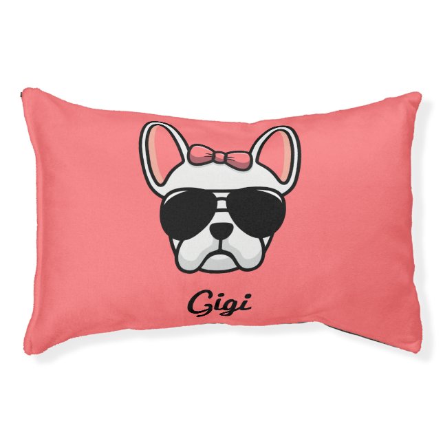 Female White French Bulldog Dog Bed (Front)