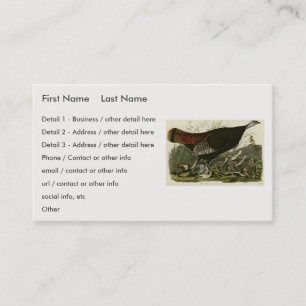 Female Wild Turkey from Audubon's Birds of America Business Card
