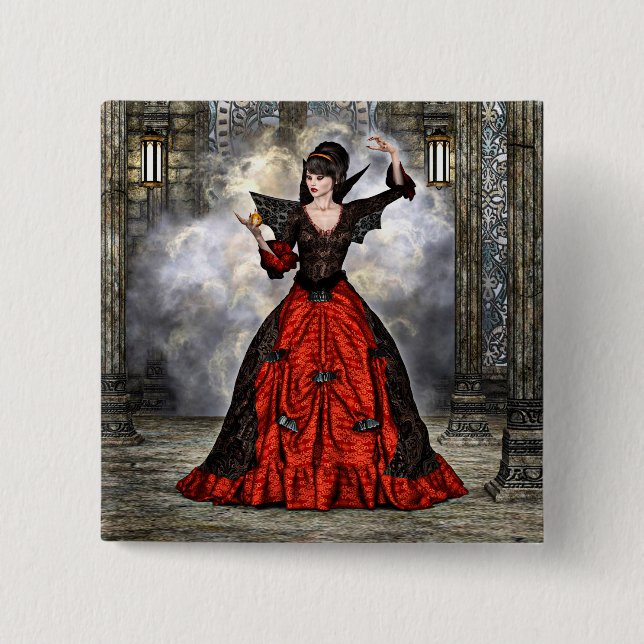 Female Wizard Pinback Button (Front)
