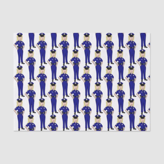 Female Women Police Officer Tissue Paper (Front)