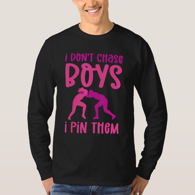 Female Wrestler Girl Motif Wrestling 1 T-Shirt (Front)