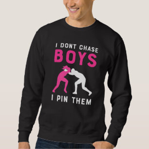 Female Wrestler Girl Motif Wrestling Sweatshirt