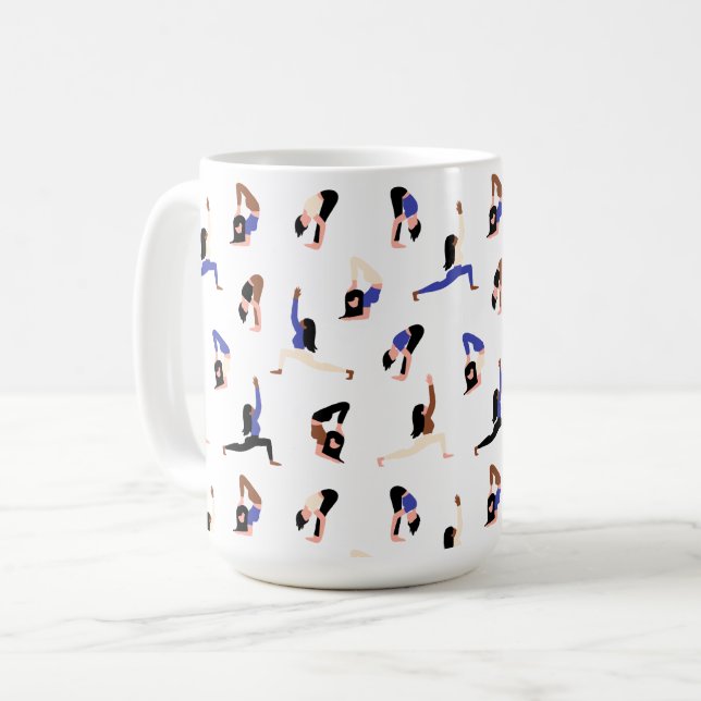 Female yoga poses coffee mug (Front Left)