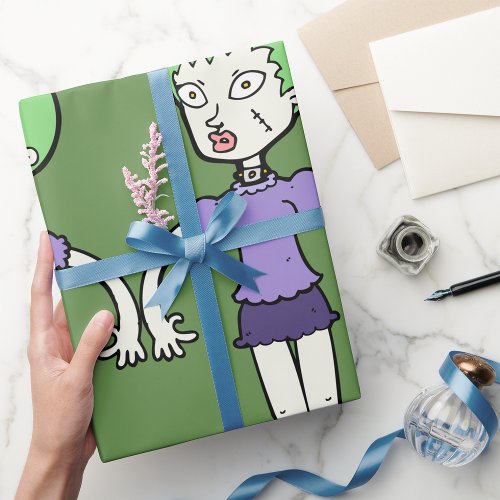 Female Zombie Wrapping Paper