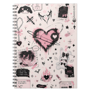 femboy aesthetic, cyber gothic, y2k aesthetic notebook