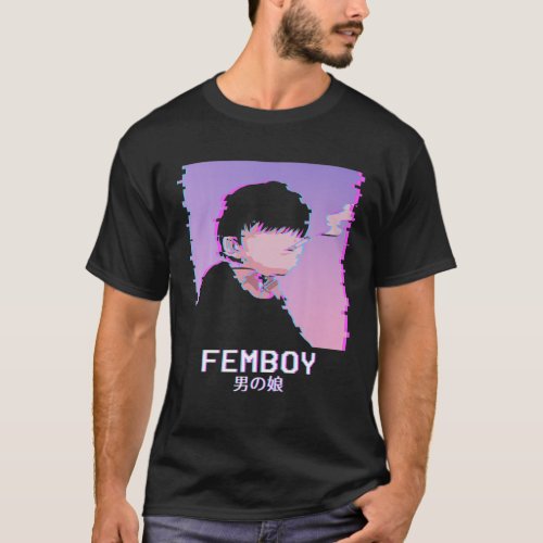 Femboy Japanese Emo Vaporwave AesLGBTQ Gay T_Shirt