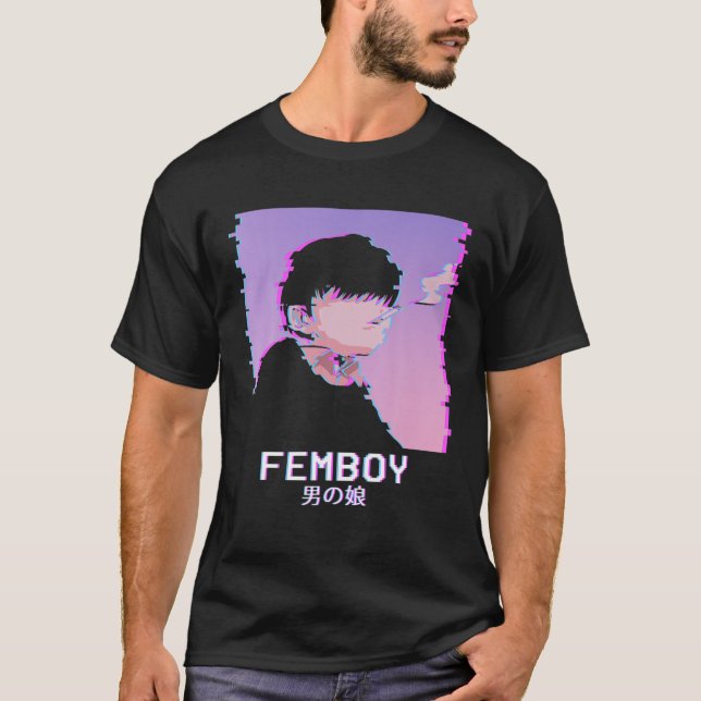 Femboy Japanese Emo Vaporwave AesLGBTQ Gay T-Shirt (Front)