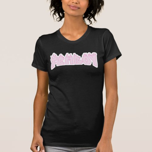 Femboy Pink Flames T_Shirt