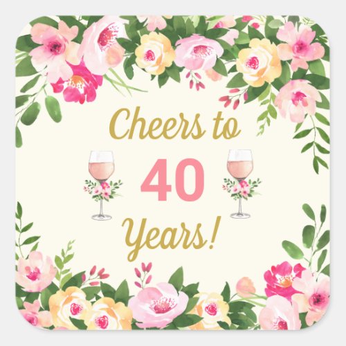 Feminin Cheers Birthday Favor Tag Stickers