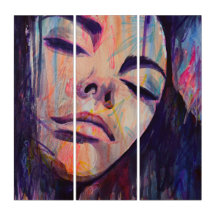 Feminine Abstract Purple Woman Scribble