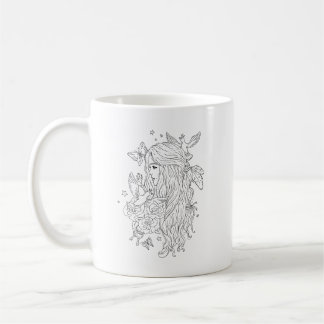 Feminine Aesthetic Portrait Design Coffee Mug