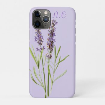 Feminine And Girly Lavender Purple Monogram Iphone 11 Pro Case by FUNNSTUFF4U at Zazzle