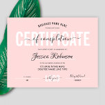 Feminine Beauty Course Certificate Award<br><div class="desc">Elegant Beauty Course Certificate of Completion in pastel pink with elegant script font. Perfect for completion awards for professional lash,  brows and other beauty treatment courses. You can use this certificate of achievement for any type of professional accreditation.</div>