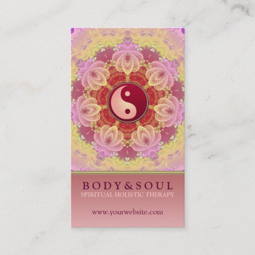 Customizable Feminine Beauty YinYang Holistic Business Card