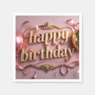 Feminine birthday luxurious elegant extravagant napkins