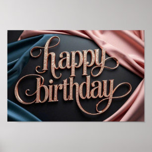 Feminine birthday luxurious elegant extravagant poster