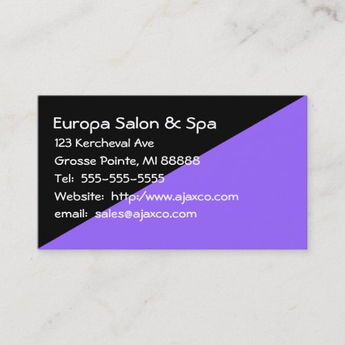 Feminine Black and Lavender Sales Business Card