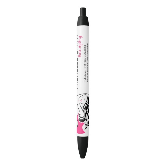 Feminine black and pink Fashion Girl Hair Styling  Pen (Front Vertical)