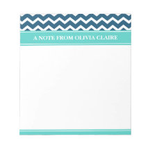 Feminine Blue Chevron Custom Name