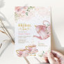 Feminine Blush Gold Floral Bridal Shower Tea Party Invitation