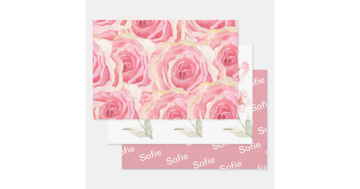 Floral delicate watercolor Wrapping Paper, Zazzle