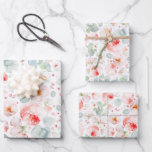 Feminine Blush Pink and White Watercolor Floral  Wrapping Paper Sheets<br><div class="desc">Beautiful,  elegant soft pink flowers and sage greenery wrapping paper sheets. A perfect choice for a girl's or woman's birthday,  for a romantic bridal shower thank you favors...  for a baby shower,  baptism,  and any other occasion.</div>