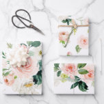 Feminine Blush Pink and White Watercolor Floral Wrapping Paper Sheets<br><div class="desc">Cover your gifts in feminine splendor with these lovely blush pink and white watercolor floral bouquets. They are a lovely choice for birthdays,  weddings,  bridal or baby showers and any other occasion to make her feel special.</div>