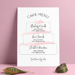 Feminine Blush Pink Elegant Tiered Cake Flavors Poster at Zazzle