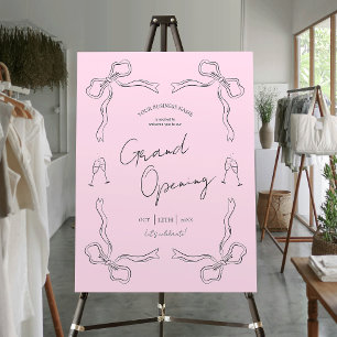 Feminine Blush Pink Hand Drawn Grand Opening Sign