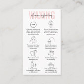  Feminine Blush Pink Waxing Aftercare Instructions Business Card (Front)