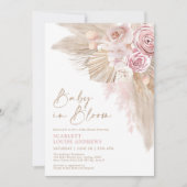 Feminine Boho Baby in Bloom Pampas Floral Shower Invitation (Front)
