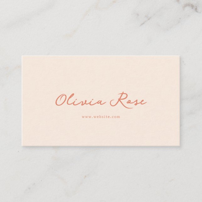 Feminine Boho Girly Calligraphy Script Business Card (Front)