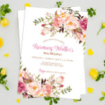 Feminine Boho Pink Peony Floral 80th Birthday  Invitation<br><div class="desc">Feminine Boho Pink Peony Floral 80th Birthday Invitation

Use this simple and modern invitation template! Just edit text ,  download it or print it!</div>