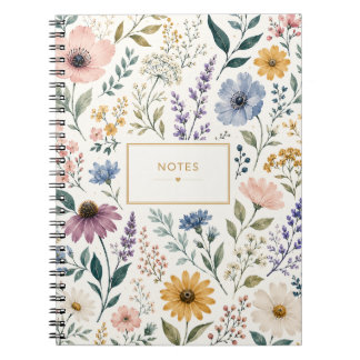 Feminine Botanical Wildflower Notebook