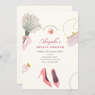 Feminine bridal shower invitation
